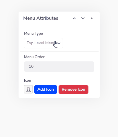Menu Atributes for Admin Page